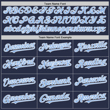 Load image into Gallery viewer, Custom Navy Light Blue-White Authentic Sleeveless Baseball Jersey
