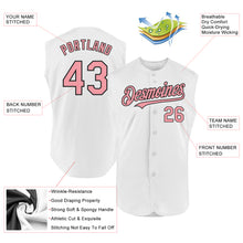 Load image into Gallery viewer, Custom White Medium Pink-Black Authentic Sleeveless Baseball Jersey
