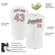 Load image into Gallery viewer, Custom White Medium Pink-Green Authentic Sleeveless Baseball Jersey
