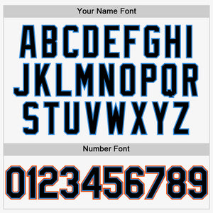 Custom White Black Electric Blue-Orange Authentic Sleeveless Baseball Jersey