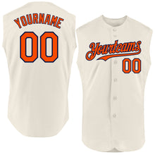Load image into Gallery viewer, Custom Cream Orange-Navy Authentic Sleeveless Baseball Jersey
