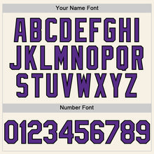 Load image into Gallery viewer, Custom Cream Purple-Black Authentic Sleeveless Baseball Jersey
