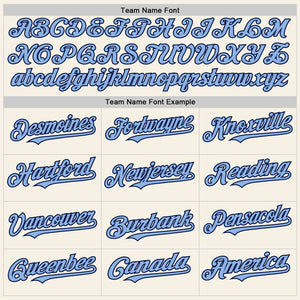 Custom Cream Light Blue-Navy Authentic Sleeveless Baseball Jersey