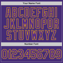 Load image into Gallery viewer, Custom Purple Gold Authentic Sleeveless Baseball Jersey
