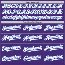 Load image into Gallery viewer, Custom Purple White-Light Blue Authentic Sleeveless Baseball Jersey
