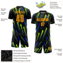 Load image into Gallery viewer, Custom Black Gold Sublimation Soccer Uniform Jersey
