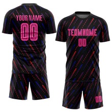 Laden Sie das Bild in den Galerie-Viewer, Custom Black Pink-Orange Sublimation Soccer Uniform Jersey
