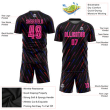 Laden Sie das Bild in den Galerie-Viewer, Custom Black Pink-Orange Sublimation Soccer Uniform Jersey
