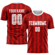 Laden Sie das Bild in den Galerie-Viewer, Custom Red White-Black Sublimation Soccer Uniform Jersey
