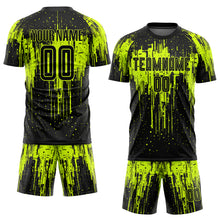 Laden Sie das Bild in den Galerie-Viewer, Custom Neon Green Black Sublimation Soccer Uniform Jersey
