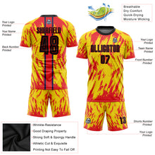 Laden Sie das Bild in den Galerie-Viewer, Custom Gold Black-Red Sublimation Soccer Uniform Jersey
