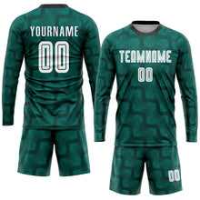 Laden Sie das Bild in den Galerie-Viewer, Custom Green White-Black Sublimation Soccer Uniform Jersey
