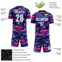 Laden Sie das Bild in den Galerie-Viewer, Custom Figure White-Pink Sublimation Soccer Uniform Jersey
