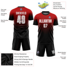 Laden Sie das Bild in den Galerie-Viewer, Custom Red White-Black Sublimation Fade Fashion Soccer Uniform Jersey
