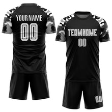 Laden Sie das Bild in den Galerie-Viewer, Custom Black White-Camo Sublimation Soccer Uniform Jersey
