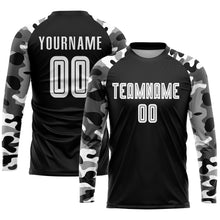 Laden Sie das Bild in den Galerie-Viewer, Custom Black White-Camo Sublimation Soccer Uniform Jersey
