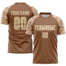Load image into Gallery viewer, Custom Brown Cream-Camo Sublimation Soccer Uniform Jersey
