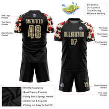 Load image into Gallery viewer, Custom Black Vegas Gold-Camo Sublimation Soccer Uniform Jersey

