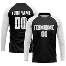 Laden Sie das Bild in den Galerie-Viewer, Custom Black White Sublimation Soccer Uniform Jersey
