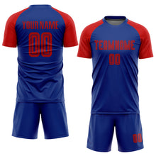 Load image into Gallery viewer, Custom Royal Red Sublimation Soccer Uniform Jersey
