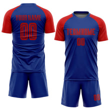 Laden Sie das Bild in den Galerie-Viewer, Custom Royal Red Sublimation Soccer Uniform Jersey
