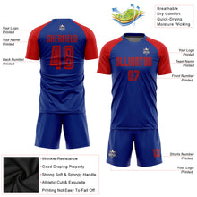 Laden Sie das Bild in den Galerie-Viewer, Custom Royal Red Sublimation Soccer Uniform Jersey
