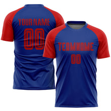 Load image into Gallery viewer, Custom Royal Red Sublimation Soccer Uniform Jersey
