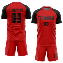 Laden Sie das Bild in den Galerie-Viewer, Custom Red Black Sublimation Soccer Uniform Jersey
