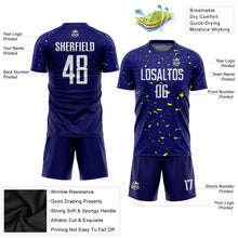 Laden Sie das Bild in den Galerie-Viewer, Custom Navy White-Gold Sublimation Soccer Uniform Jersey
