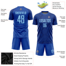 Laden Sie das Bild in den Galerie-Viewer, Custom Royal Light Blue Sublimation Soccer Uniform Jersey
