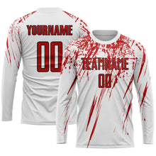 Load image into Gallery viewer, Custom White Red-Black Sublimation Soccer Uniform Jersey
