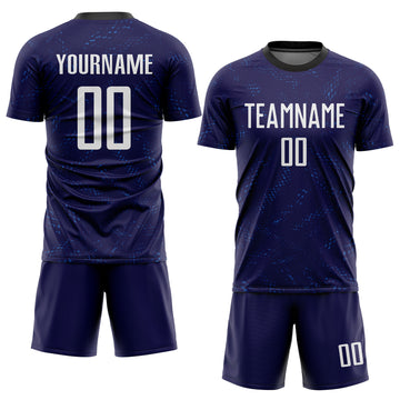 Custom Purple White-Black Sublimation Soccer Uniform Jersey