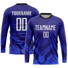 Load image into Gallery viewer, Custom Purple White Royal-Navy Sublimation Soccer Uniform Jersey
