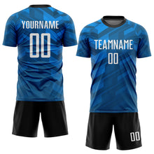 Load image into Gallery viewer, Custom Light Blue White-Black Sublimation Soccer Uniform Jersey
