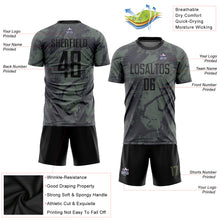 Laden Sie das Bild in den Galerie-Viewer, Custom Olive Black Sublimation Salute To Service Soccer Uniform Jersey
