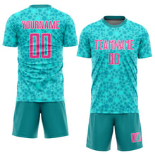 Load image into Gallery viewer, Custom Aqua Pink-White Sublimation Soccer Uniform Jersey
