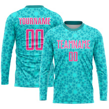 Charger l&#39;image dans la galerie, Custom Aqua Pink-White Sublimation Soccer Uniform Jersey

