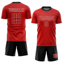 Load image into Gallery viewer, Custom Red Red-Black Sublimation Soccer Uniform Jersey

