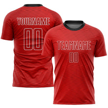 Load image into Gallery viewer, Custom Red Red-Black Sublimation Soccer Uniform Jersey
