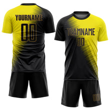 Laden Sie das Bild in den Galerie-Viewer, Custom Gold Black-Old Gold Sublimation Soccer Uniform Jersey

