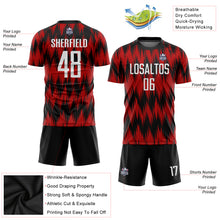 Load image into Gallery viewer, Custom Red White-Black Sublimation Soccer Uniform Jersey
