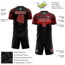 Laden Sie das Bild in den Galerie-Viewer, Custom Black Red-White Sublimation Soccer Uniform Jersey
