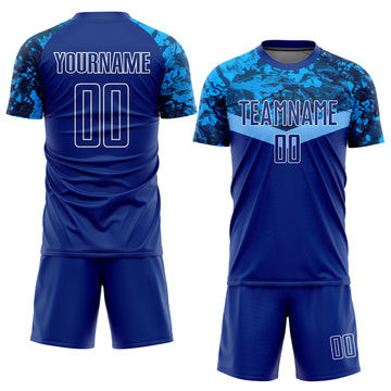Custom Royal Royal-Light Blue Sublimation Soccer Uniform Jersey