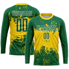 Laden Sie das Bild in den Galerie-Viewer, Custom Green Green-Gold Sublimation Soccer Uniform Jersey
