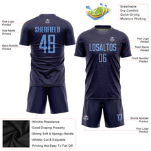 Laden Sie das Bild in den Galerie-Viewer, Custom Purple Light Blue Sublimation Soccer Uniform Jersey
