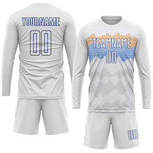 Load image into Gallery viewer, Custom White Royal Sublimation Soccer Uniform Jersey
