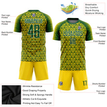 Load image into Gallery viewer, Custom Gold Green-White Sublimation Soccer Uniform Jersey
