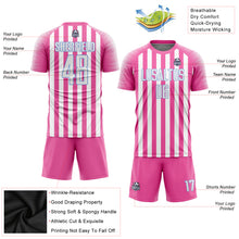 Laden Sie das Bild in den Galerie-Viewer, Custom Pink White-Light Blue Sublimation Soccer Uniform Jersey
