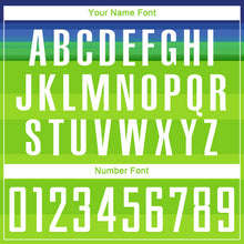 Load image into Gallery viewer, Custom Neon Green White-Royal Sublimation Soccer Uniform Jersey
