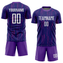 Laden Sie das Bild in den Galerie-Viewer, Custom Purple White Sublimation Soccer Uniform Jersey
